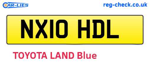NX10HDL are the vehicle registration plates.