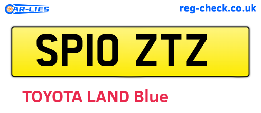 SP10ZTZ are the vehicle registration plates.