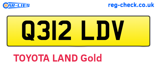 Q312LDV are the vehicle registration plates.