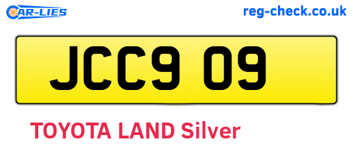JCC909 are the vehicle registration plates.