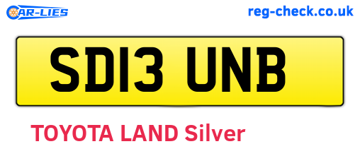 SD13UNB are the vehicle registration plates.