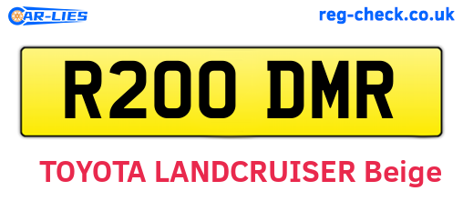 R200DMR are the vehicle registration plates.