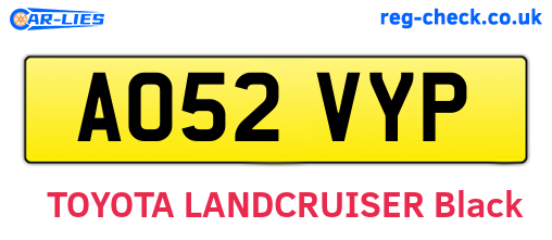AO52VYP are the vehicle registration plates.