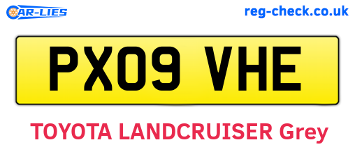 PX09VHE are the vehicle registration plates.