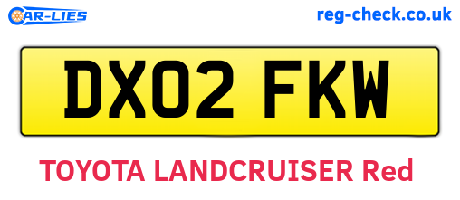 DX02FKW are the vehicle registration plates.