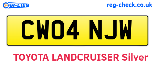 CW04NJW are the vehicle registration plates.