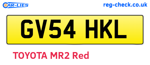 GV54HKL are the vehicle registration plates.