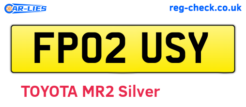 FP02USY are the vehicle registration plates.