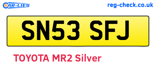 SN53SFJ are the vehicle registration plates.