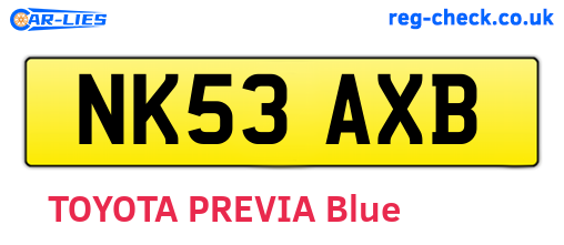 NK53AXB are the vehicle registration plates.