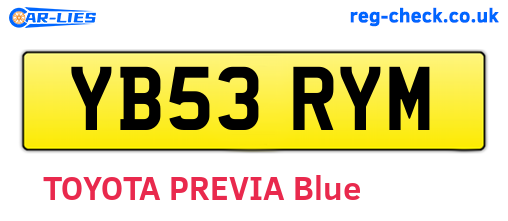YB53RYM are the vehicle registration plates.