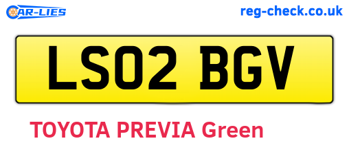LS02BGV are the vehicle registration plates.
