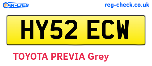 HY52ECW are the vehicle registration plates.
