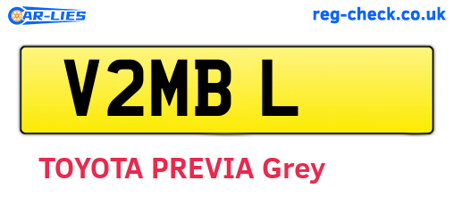 V2MBL are the vehicle registration plates.