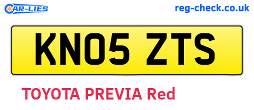 KN05ZTS are the vehicle registration plates.