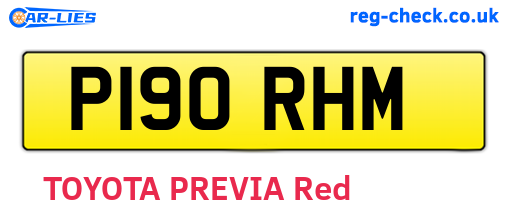 P190RHM are the vehicle registration plates.