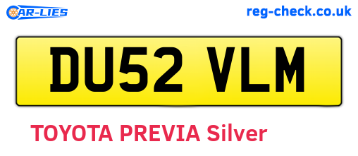 DU52VLM are the vehicle registration plates.