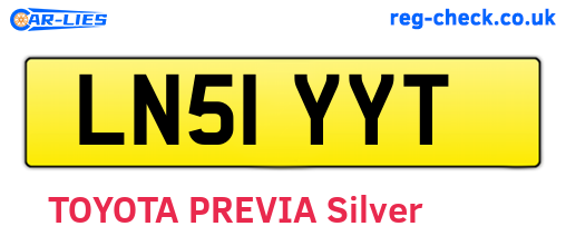 LN51YYT are the vehicle registration plates.