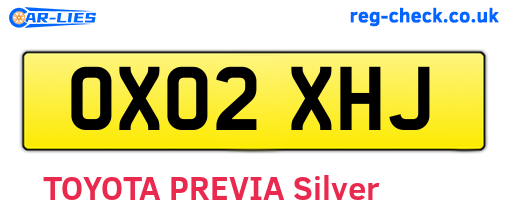 OX02XHJ are the vehicle registration plates.