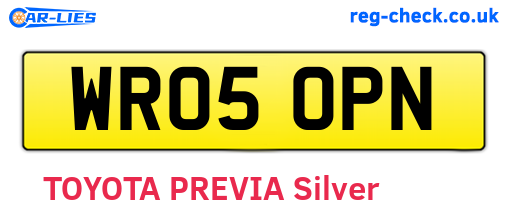 WR05OPN are the vehicle registration plates.