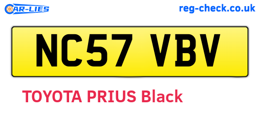 NC57VBV are the vehicle registration plates.