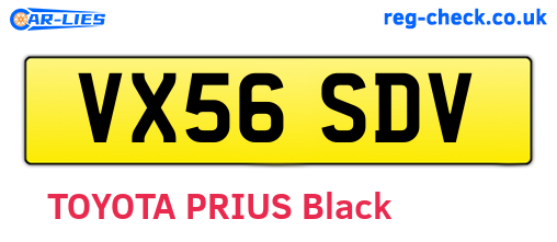 VX56SDV are the vehicle registration plates.