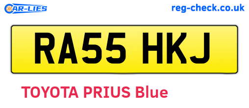 RA55HKJ are the vehicle registration plates.