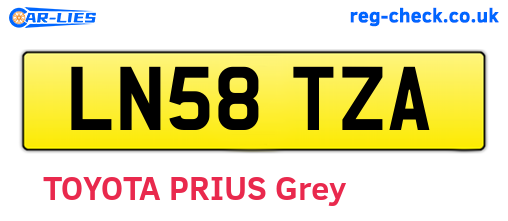 LN58TZA are the vehicle registration plates.