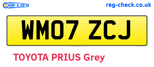 WM07ZCJ are the vehicle registration plates.