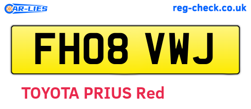 FH08VWJ are the vehicle registration plates.