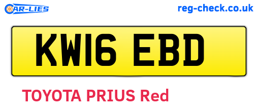KW16EBD are the vehicle registration plates.