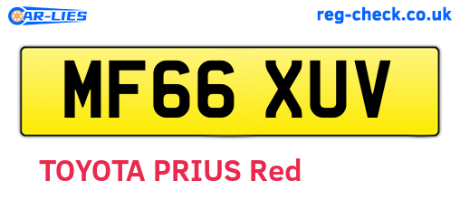 MF66XUV are the vehicle registration plates.