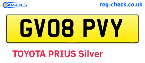 GV08PVY are the vehicle registration plates.