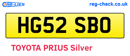 HG52SBO are the vehicle registration plates.