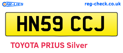 HN59CCJ are the vehicle registration plates.
