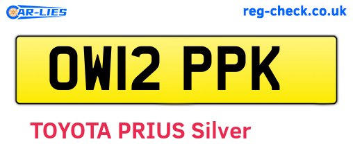 OW12PPK are the vehicle registration plates.