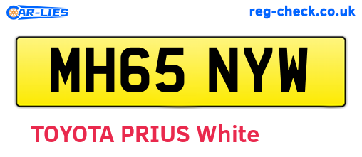 MH65NYW are the vehicle registration plates.