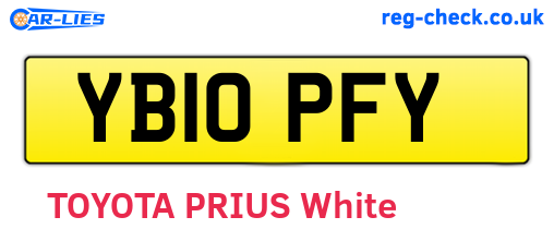 YB10PFY are the vehicle registration plates.