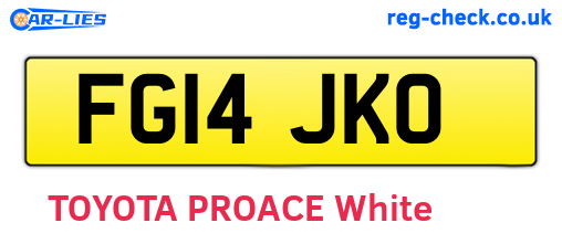 FG14JKO are the vehicle registration plates.