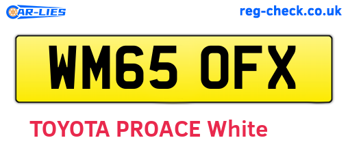WM65OFX are the vehicle registration plates.
