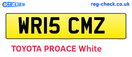 WR15CMZ are the vehicle registration plates.