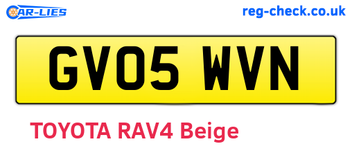 GV05WVN are the vehicle registration plates.