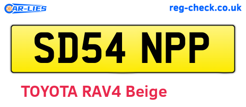 SD54NPP are the vehicle registration plates.
