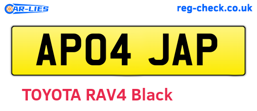 AP04JAP are the vehicle registration plates.