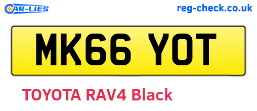 MK66YOT are the vehicle registration plates.
