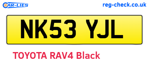 NK53YJL are the vehicle registration plates.