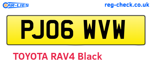 PJ06WVW are the vehicle registration plates.