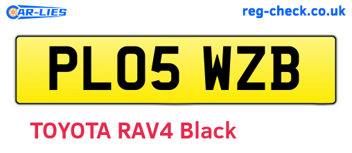 PL05WZB are the vehicle registration plates.