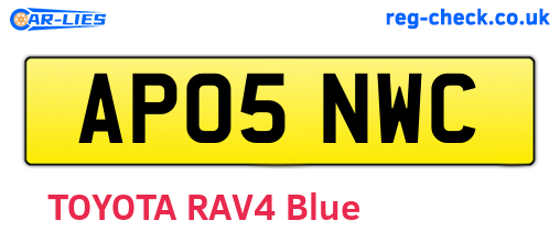 AP05NWC are the vehicle registration plates.