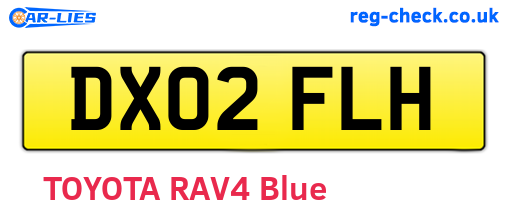 DX02FLH are the vehicle registration plates.
